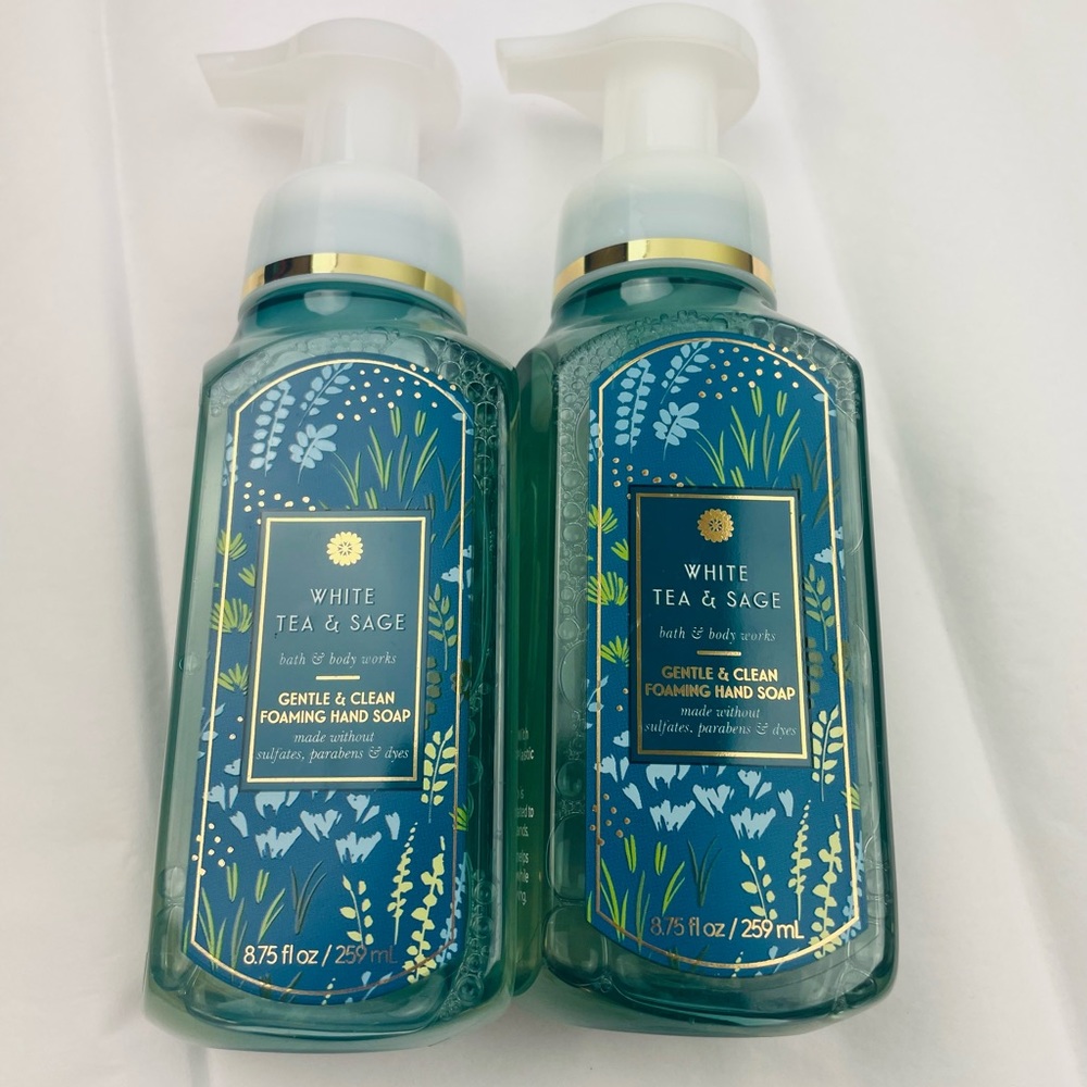 2-Pack~BATH AND BODY WORKS ~WHITE TEA & SAGE~FOAMING HAND SOAP